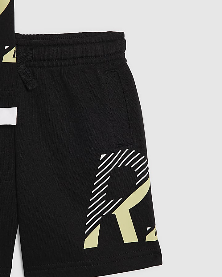 Mini Boys Black RI T-Shirt & Shorts Set