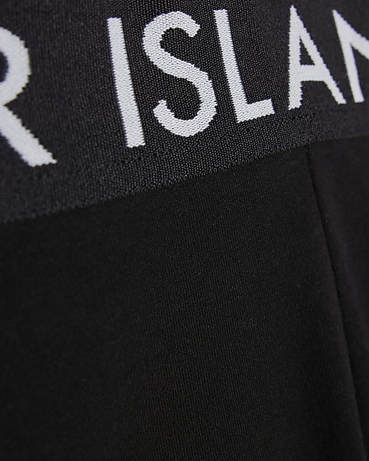 Girls Black Logo Waistband Cycling Shorts