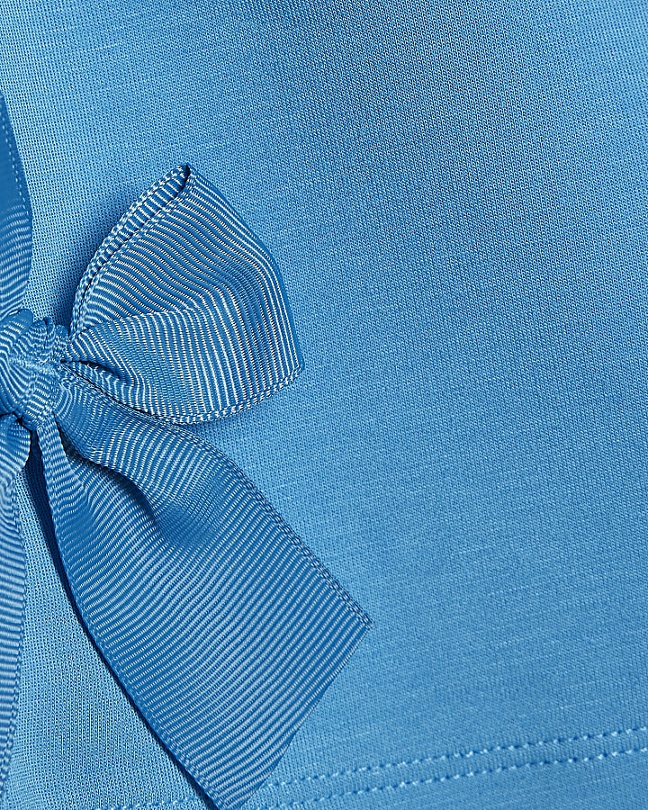 Girls Blue Premium Bow Shorts