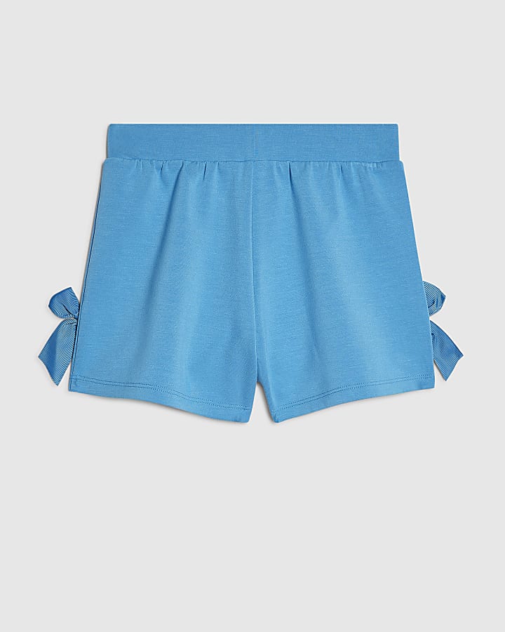 Girls Blue Premium Bow Shorts
