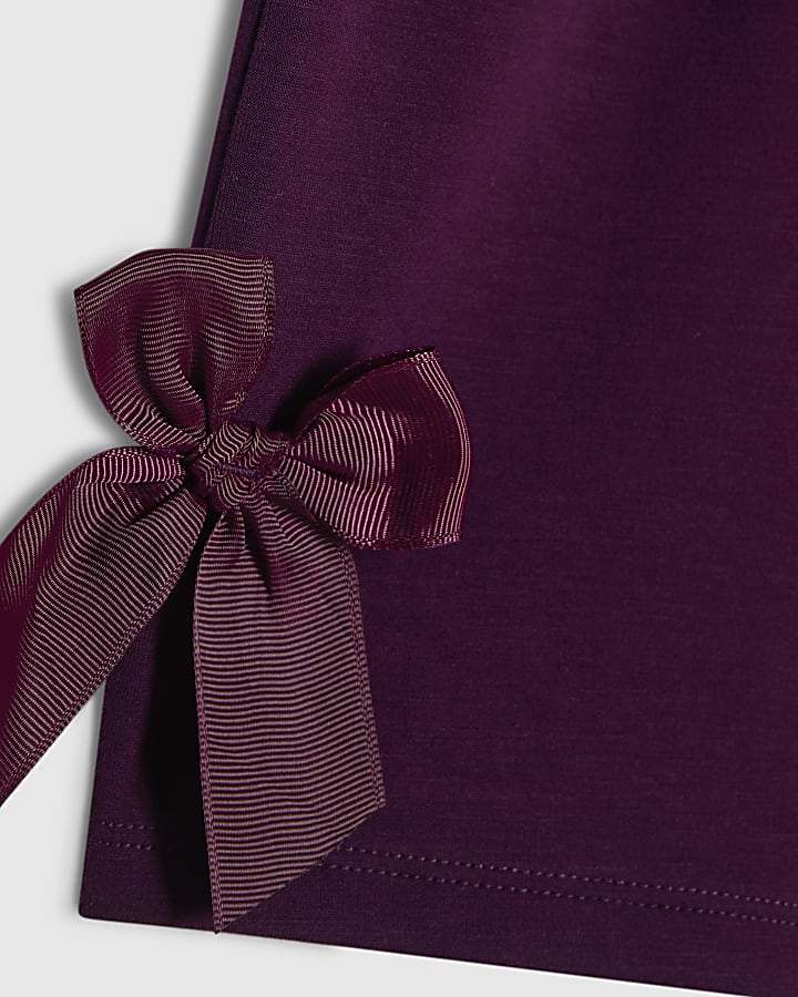 Girls Purple Premium Bow Shorts