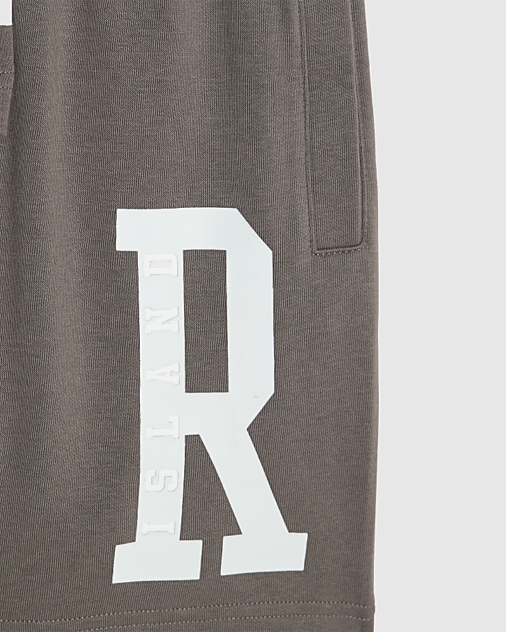 Boys Brown RI Branded T-Shirt And Shorts Set