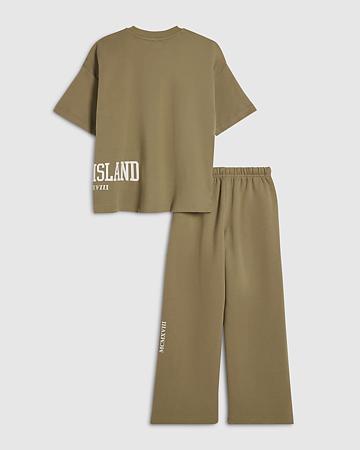 Boys Brown RI T-Shirt And Joggers Set