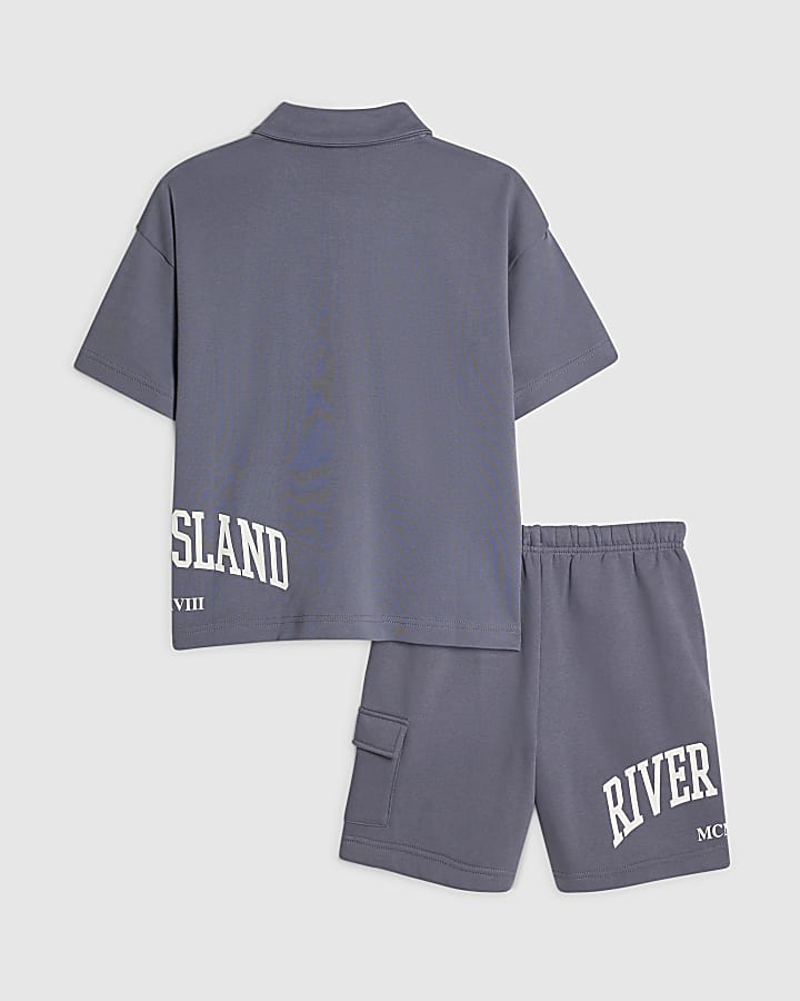 Boys Blue RI Polo & Shorts Set