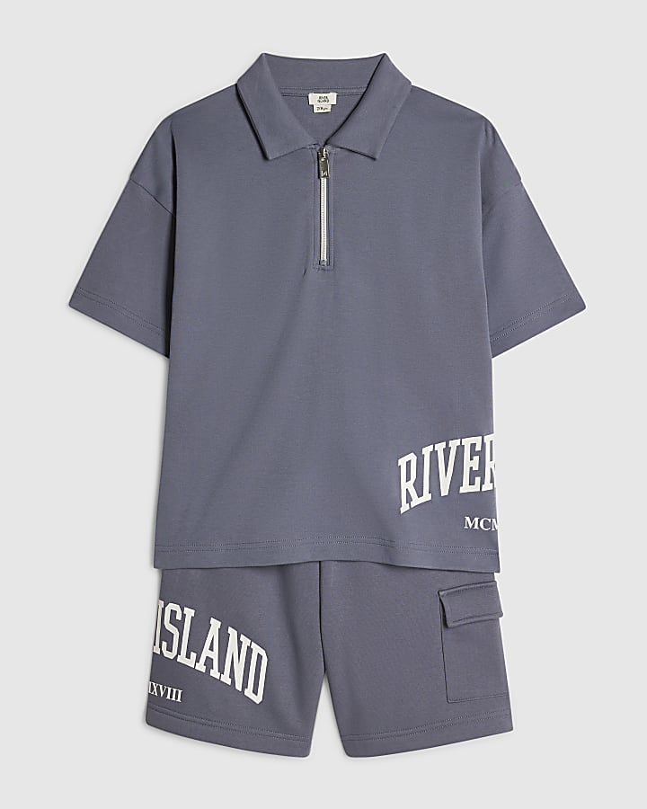 Boys Blue RI Polo & Shorts Set