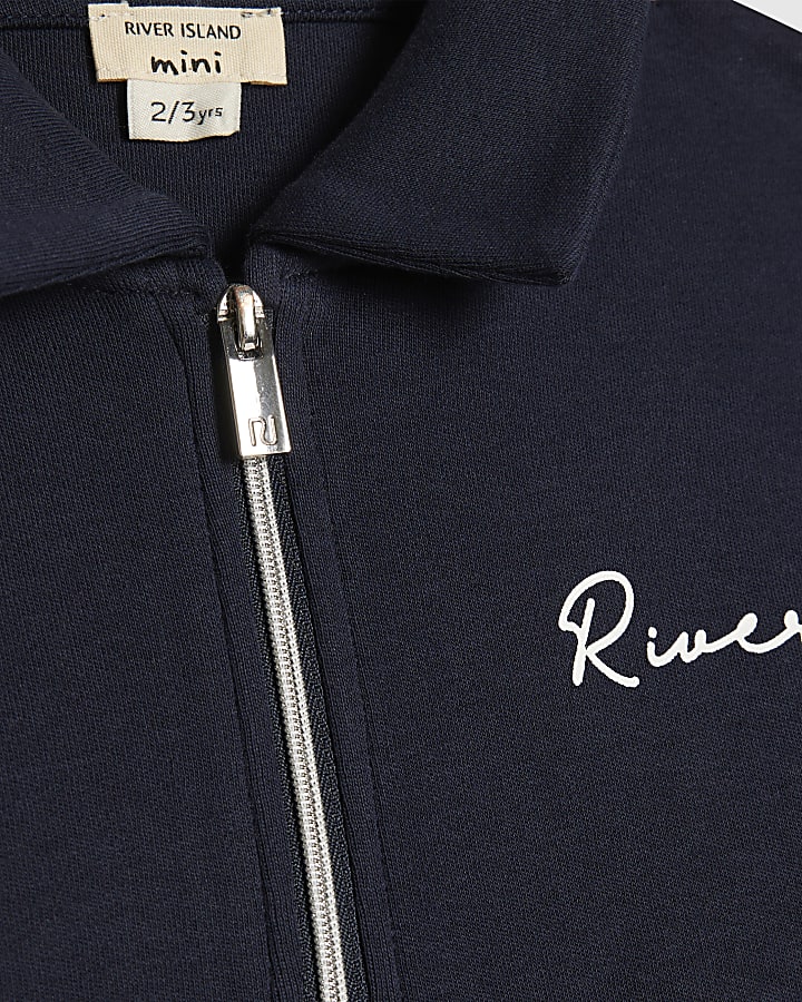 Mini Boys Navy RI Polo Shirt And Shorts Set