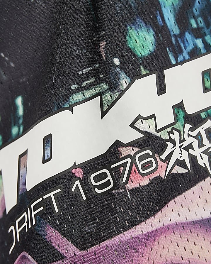 Boys Pink Oversized Mesh Tokyo Polo Top