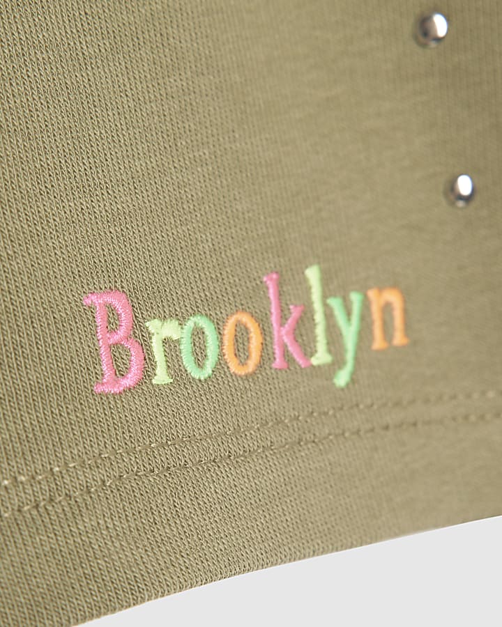 Girls Khaki Brooklyn Stud Shorts