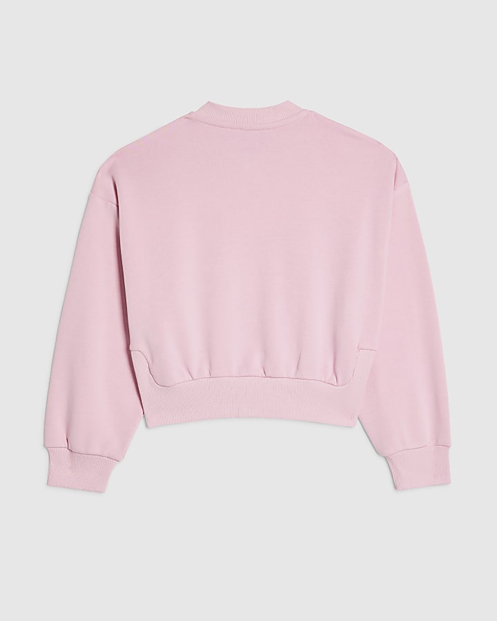 Girls Pink Brooklyn Zip Through Sweatshirt
