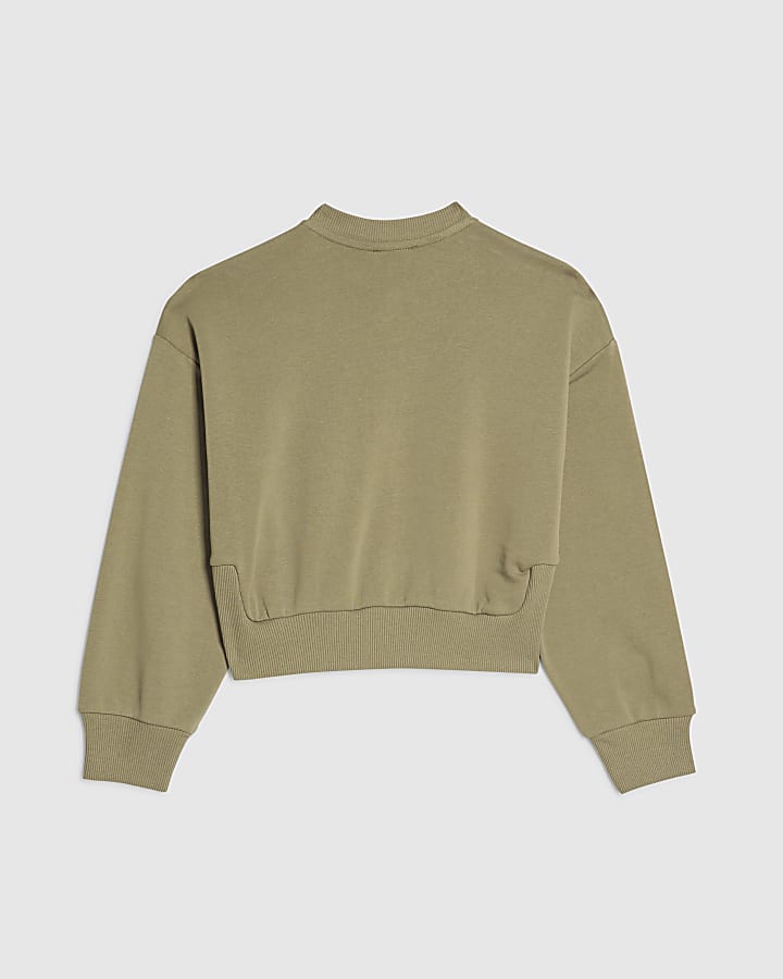 Girls Khaki Brooklyn Zip Through Sweatshirt