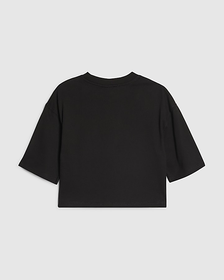 Girls Black Six Seven 67 Crop Top