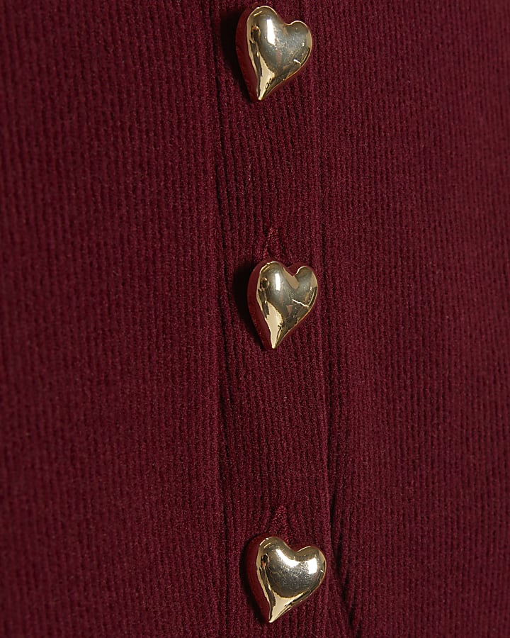 Girls Red Cosy Cardigan