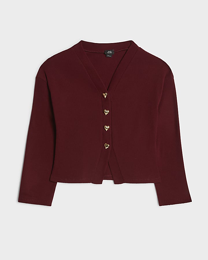 Girls Red Cosy Cardigan