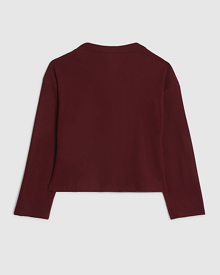 Girls Red Cosy Cardigan