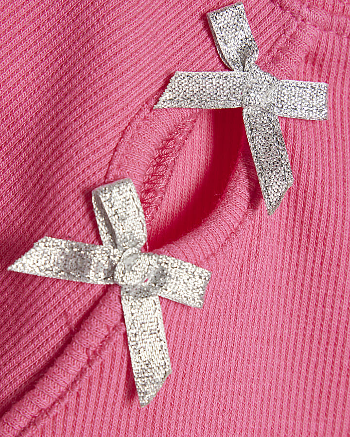 Girls Pink Bow Top