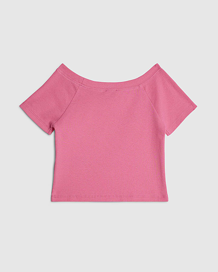 Girls Pink Bow Top