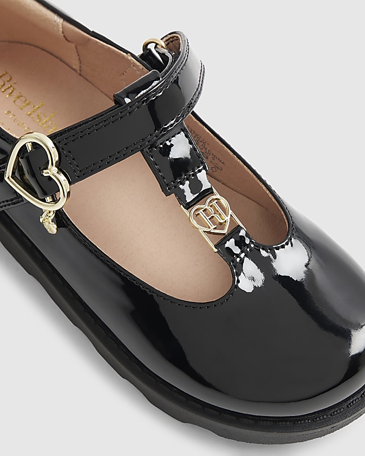 Mini Girls Black T-Bar Mary Jane Shoes
