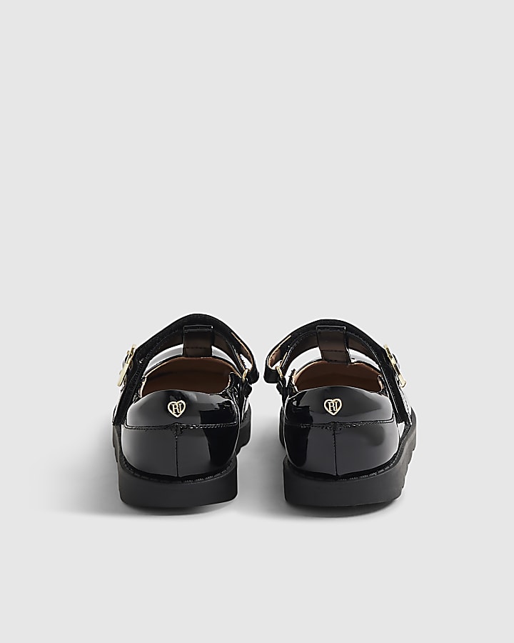 Mini Girls Black T-Bar Mary Jane Shoes