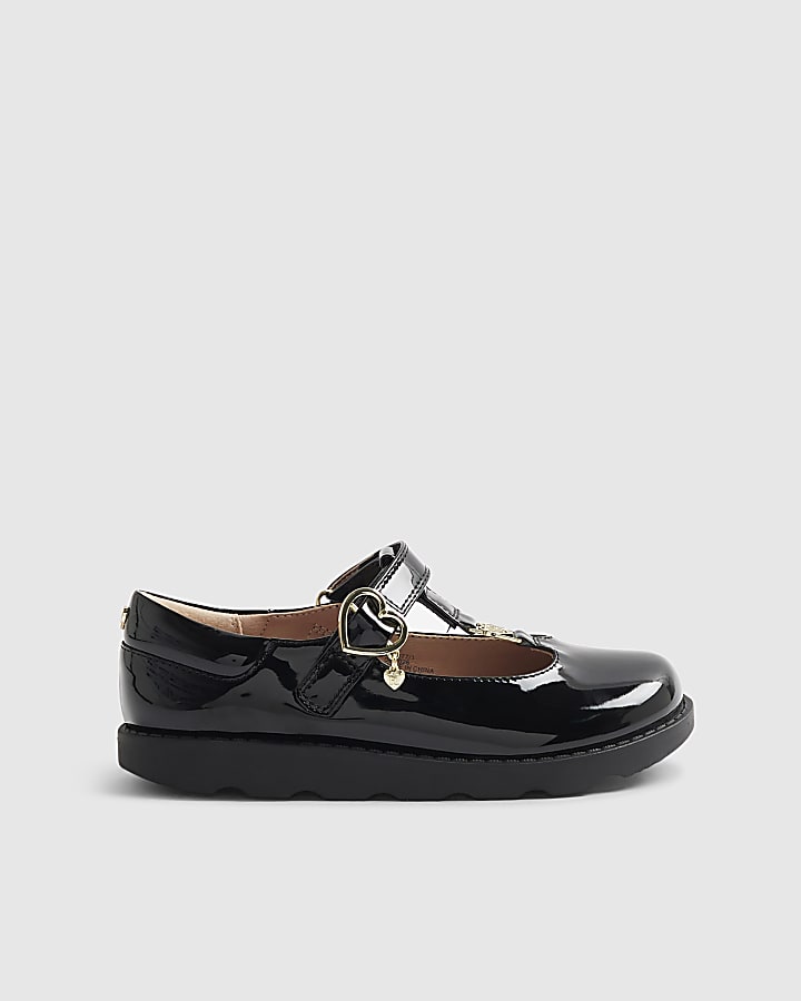 Mini Girls Black T-Bar Mary Jane Shoes