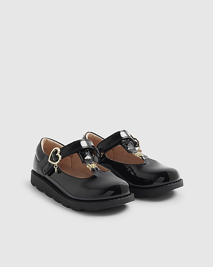 Mini Girls Black T-Bar Mary Jane Shoes