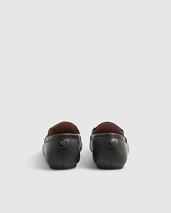 Boys Black Embossed Snaffle Shoes