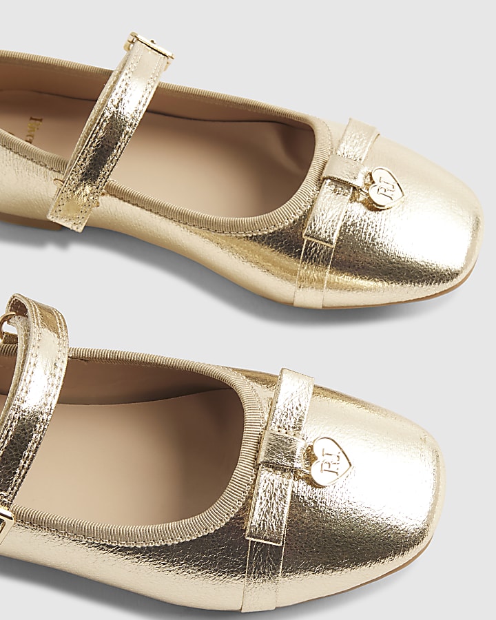 Girls Gold Ballet Shoes
