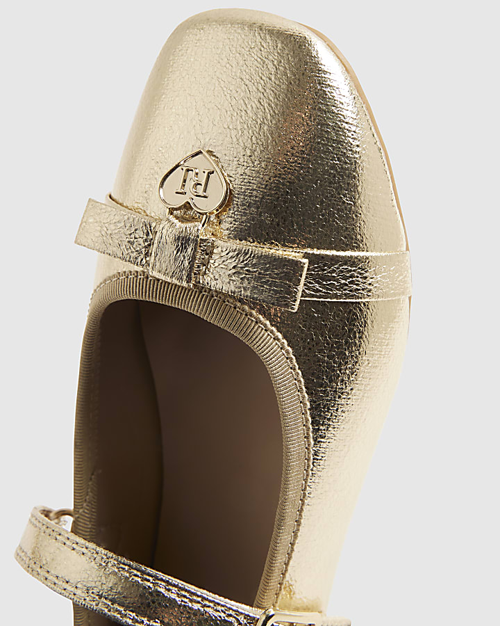 Girls Gold Ballet Shoes