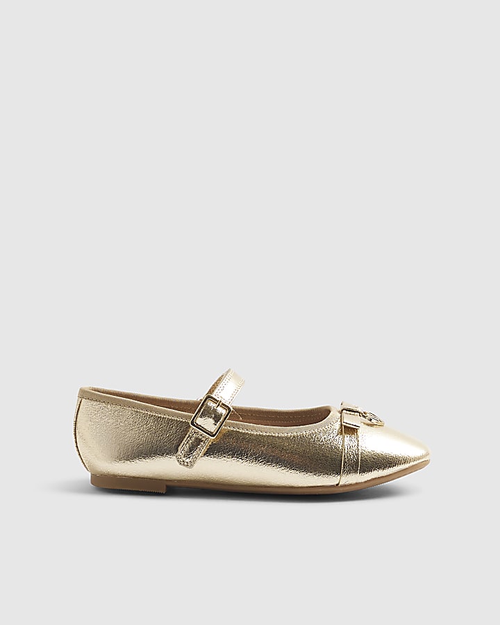 Girls Gold Ballet Shoes