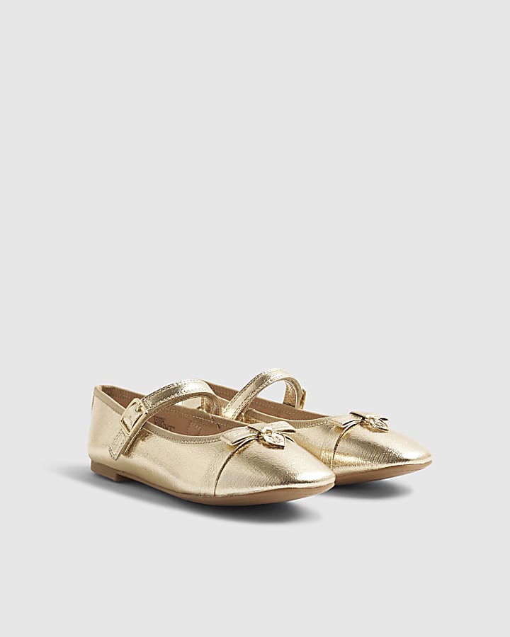 Girls Gold Ballet Shoes