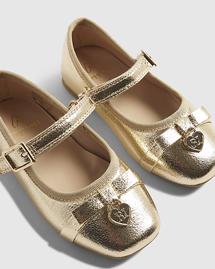 Mini Girls Gold Ballet Shoes