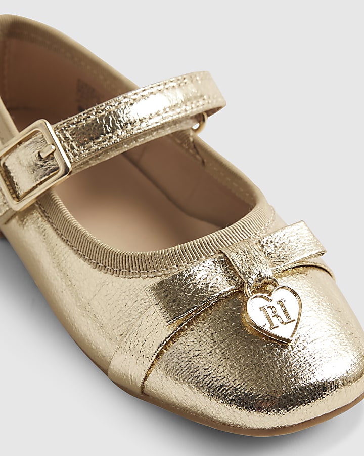 Mini Girls Gold Ballet Shoes