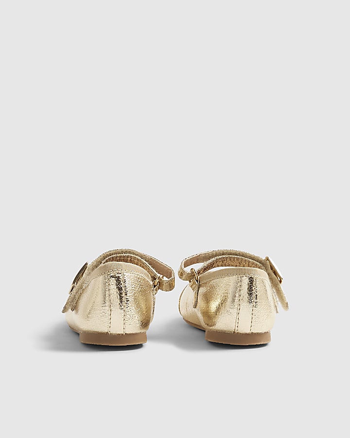 Mini Girls Gold Ballet Shoes