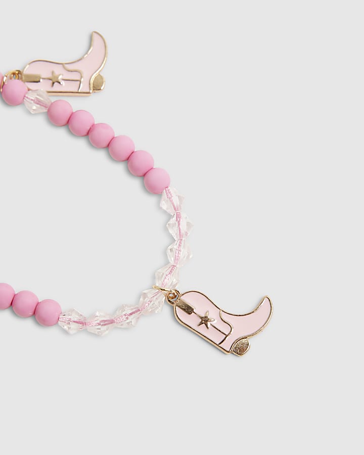 Girls Pink Cowboy Shoes Phone Charm