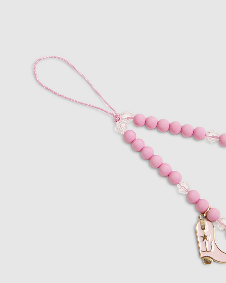 Girls Pink Cowboy Shoes Phone Charm