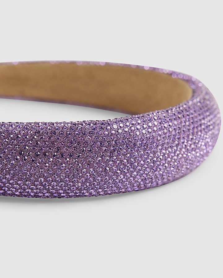 Girls Purple Crystal Headband