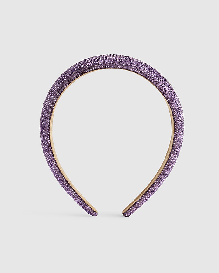 Girls Purple Crystal Headband