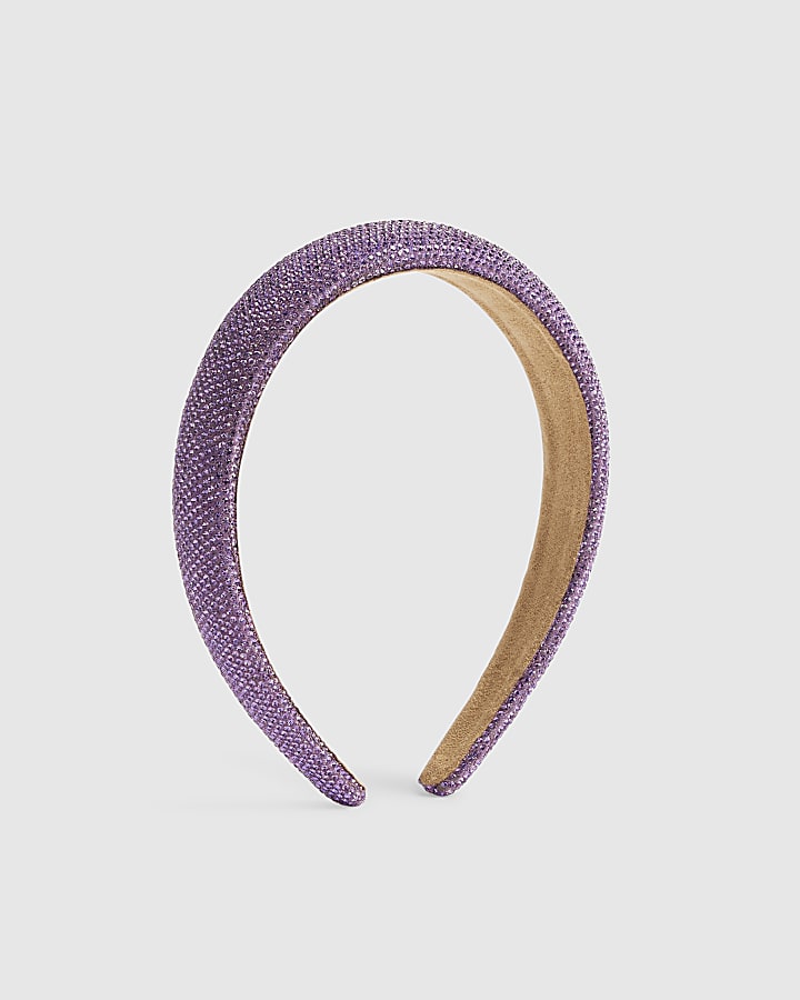 Girls Purple Crystal Headband
