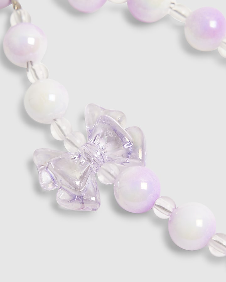 Girls Purple Bow Bag Charm