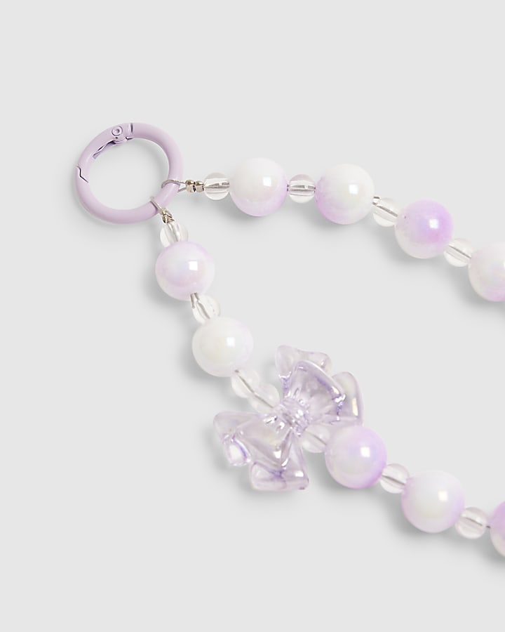 Girls Purple Bow Bag Charm