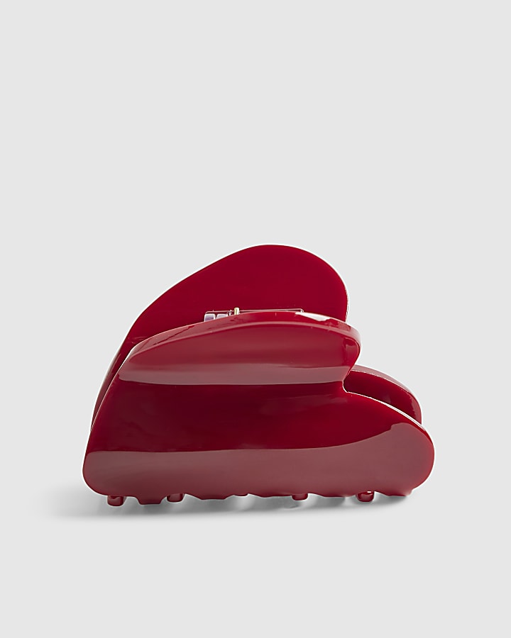 Girls Red Heart Hair Claw Clip