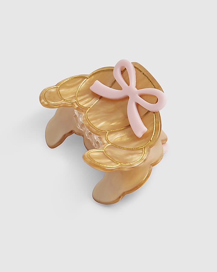 Girls Brown Croissant Hair Claw Clip