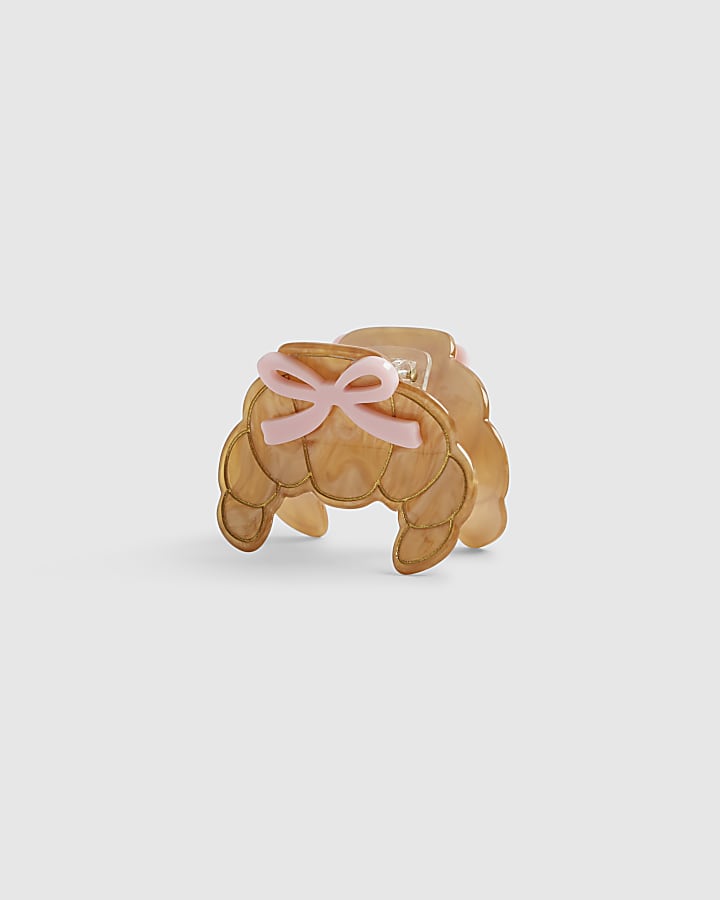 Girls Brown Croissant Hair Claw Clip