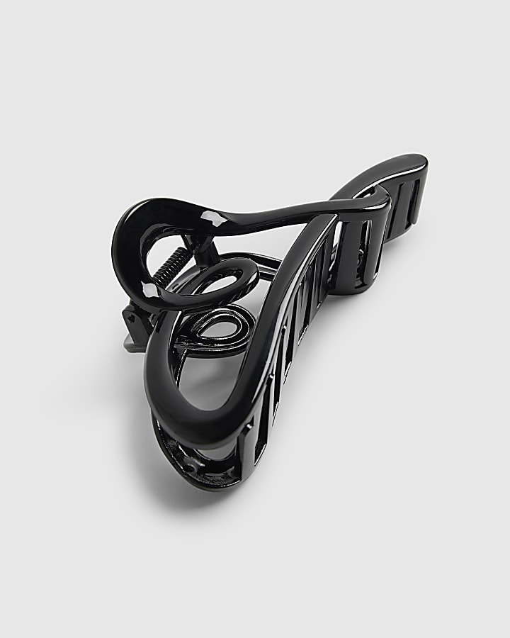Girls Black Heart Hair Claw Clip