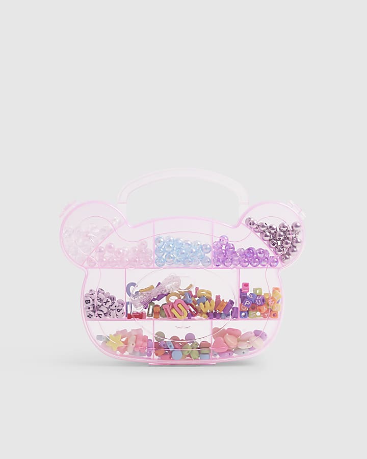 Girls Pink Bear Beaded Bracelet Making Kit