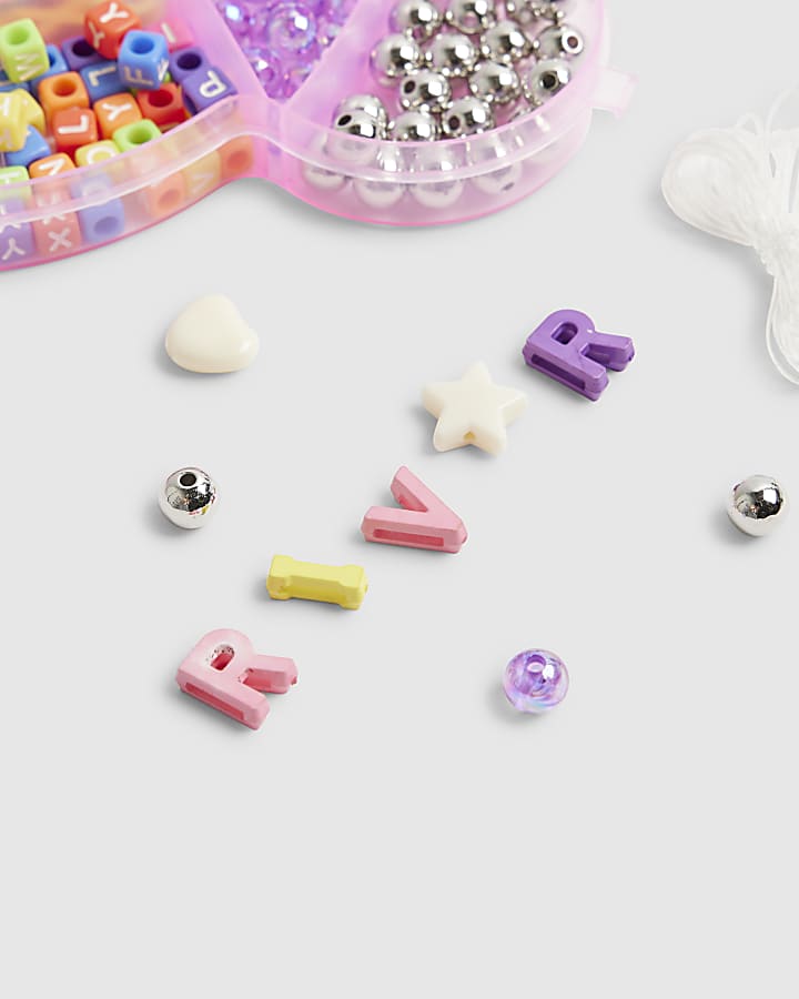 Girls Pink Bear Beaded Bracelet Making Kit