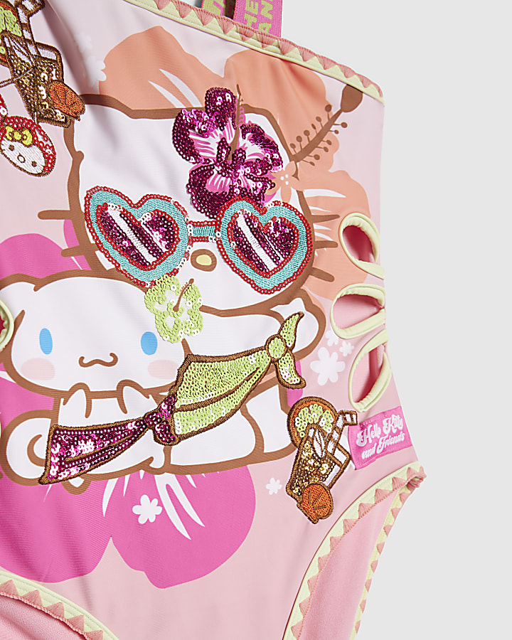 Girls Pink Hello Kitty & Friends Swimsuit