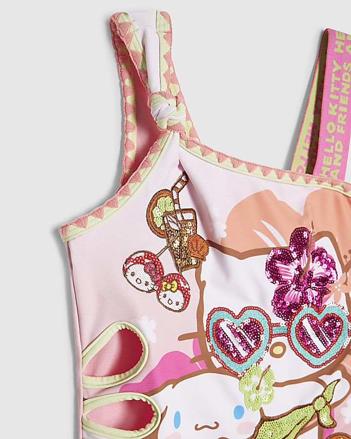 Girls Pink Hello Kitty & Friends Swimsuit