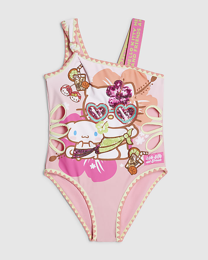 Girls Pink Hello Kitty & Friends Swimsuit