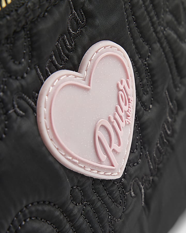 Girls Black Nylon Script Lunchbox