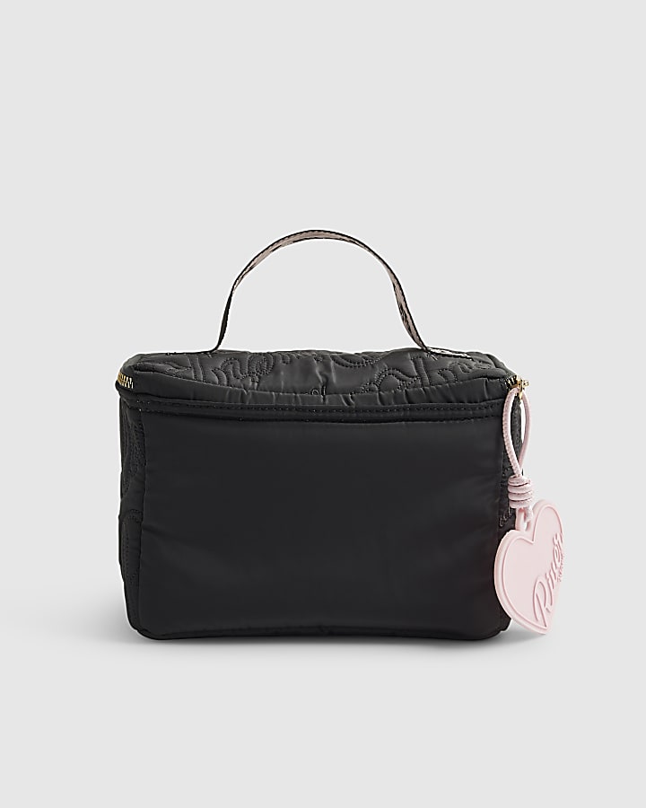 Girls Black Nylon Script Lunchbox